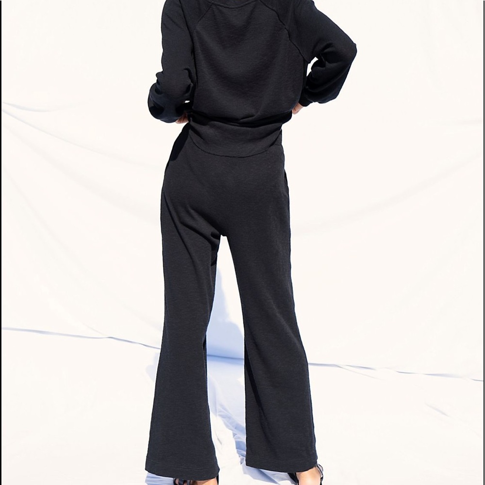 NEW FREE PEOPLE Black Knit 3pc Lounge Set Longline Cardigan, Sweater & Pants XS - Picture 4 of 13